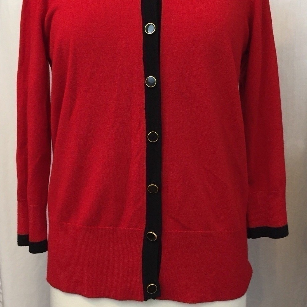 Audrey & Grace Red Cardigan Sweater - Picture 4 of 8